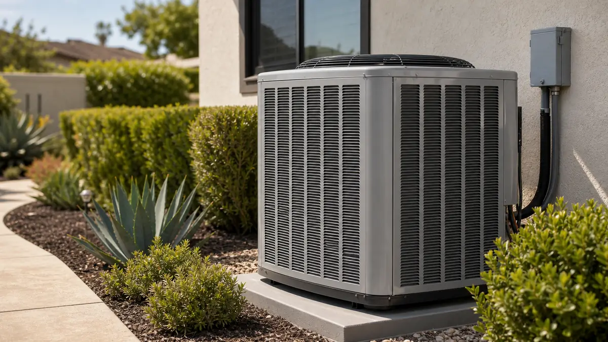 Carrier heat pump outdoor unit installed at an Arcadia, CA home