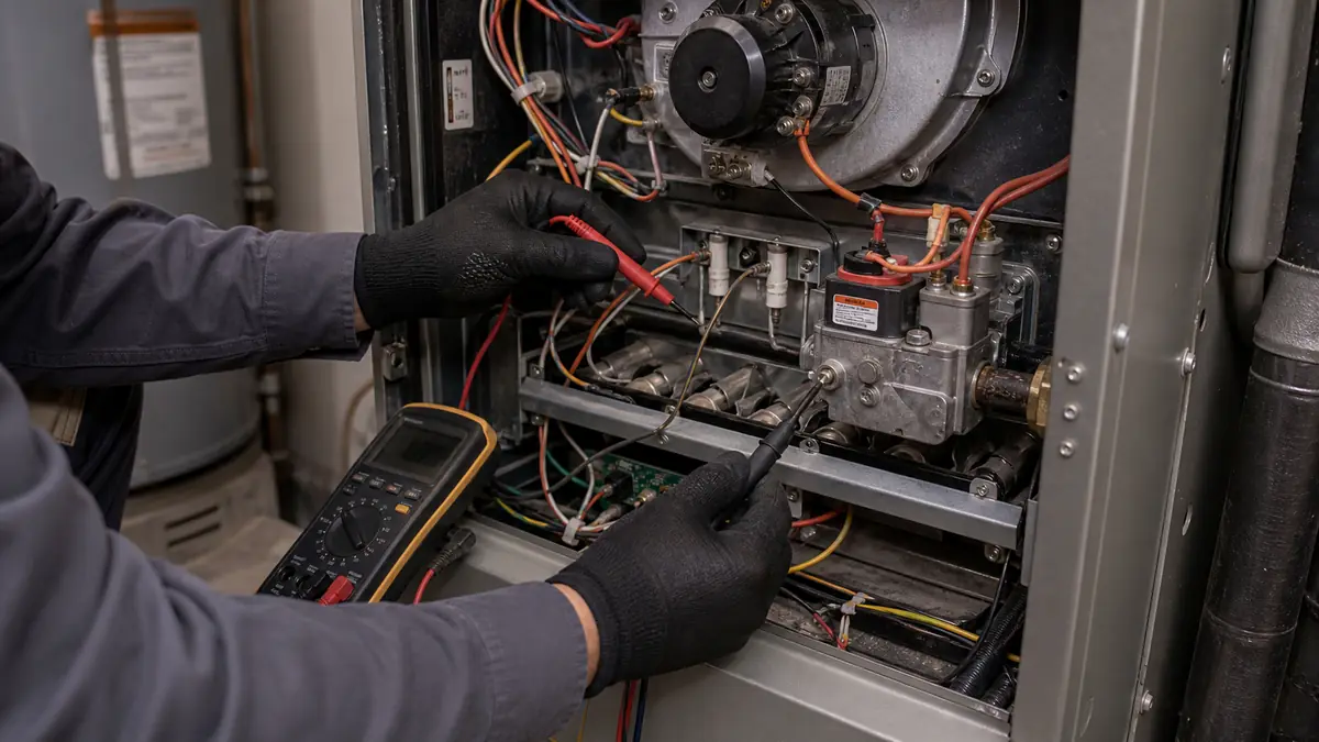 Reading the flash code on a Carrier furnace control board in Arcadia, CA